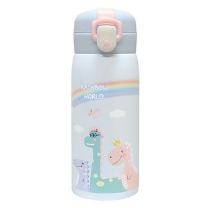 푸코 리틀 디노 원터치 보온보냉 텀블러, 블루, 350ml, 1개