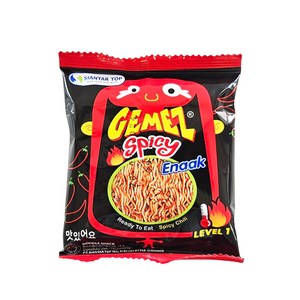 인도네시아 게메즈 에낙 스파이시 14g 과자 간식 스낵 식품 / GEMEZ Enaak Spicy Chili Noodle Snack, 1개