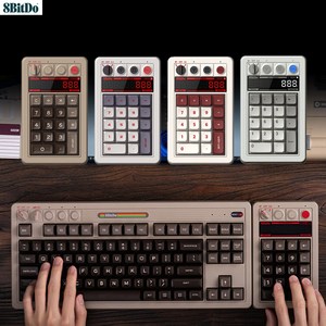 [CY] 8BitDo Retro18 무선 디지털 미니 기계식 키보드 18키 키보드+계산기 2in1 LED스크린 전키핫스왑 DIY 1000mah 3모드연결OK 시즌신상, Retro18 C64판