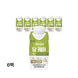 그린비아 당 케어 곡물맛 저당관리 완전균형영양식 200ml, 6개