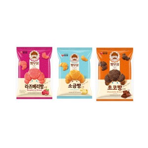 [KT알파쇼핑]농심 빵부장 55g 소금빵 2봉 + 초코빵 2봉 + 라즈베리빵 2봉, 없음, 1개