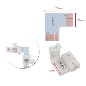 [쿨마켓] ED-1005 LED스트립 연결용 3핀 커넥터 (ED-1004 제품에 호환), L자형
