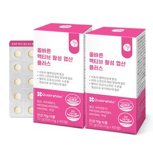 액티브 활성 엽산 플러스, 2개, 60정