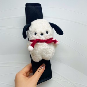 귀여운 산리오 포차코 차량용 안전벨트 커버 선물용, 빨강, 1개