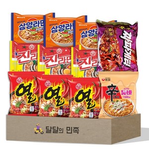 달달의민족 5종 신제품 짜파게티 마라1 신라면 툼바1 삼양라면3 진라면3 열라면3, 1박스