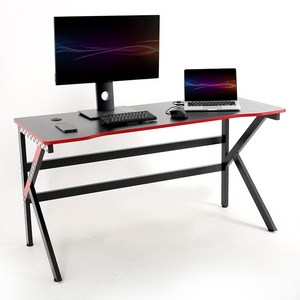 컴퓨터 게이밍 조립책상 K 시리즈 컴퓨터 게이밍 테이블 1400미디 책상, 블랙