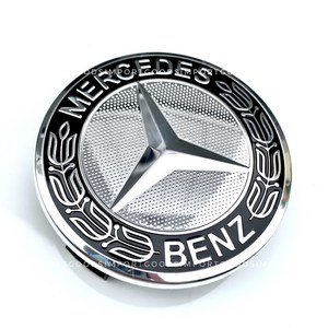 BENZ 벤츠 휠캡 실버블랙 75mm 클립형 1대분 4개세트, 4개