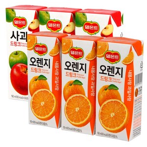 델몬트 드링크 사과x32팩+오렌지x32팩, 64개, 190ml