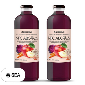 참앤들황토농원 NFC ABC주스, 1L, 6개