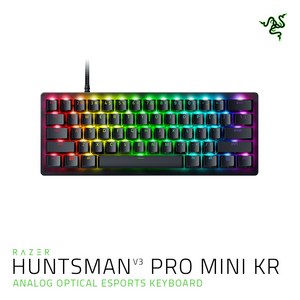 레이저코리아 Razer Huntsman V3 Pro Mini KR 헌츠맨 V3 프로 미니 한글 유선 키보드, 블랙, 제조사축