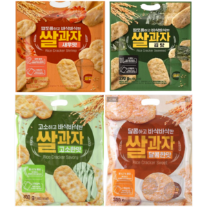 (4종세트) 쌀과자 김맛+새우맛+달콤한맛+고소한맛, 270g, 1개