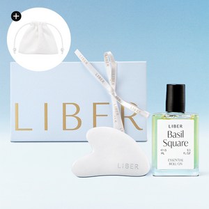 [선물포장] 에센셜 아로마 오일 롤온 & 괄사 세트, 1개, 1g, 바질 스퀘어/CONGRATULATIONS!