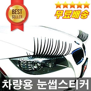 2P 차량용속눈썹스티커 웨딩카장식 행사차량 광고차량 차량꾸미기 차량스티커 자동차장식, 2개