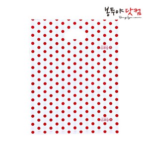 봉투야닷컴 LDPE 35호 (35x44cm) 50장 비닐쇼핑백, 도트-화이트핑크