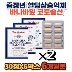 대용량 중장년 혈당상승억제 바나바리프 코로솔산 식약처인증 40대 50대 80대 노인 남자 여자 남성 여성 할아버지 할머니 직장인 시니어 바나바잎영양제 바나바추출물 바나바, 6개, 30정