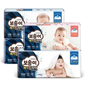 보솜이 메가드라이 팬티형 기저귀 남아용, 점보형(2XL), 80개