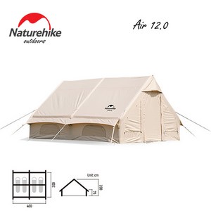네이처하이크 글램핑 텐트 캠핑 에어 12.0 NH 네이처 하이크 NH20ZP010, 12.0/(3-4인용) 시트 미포함