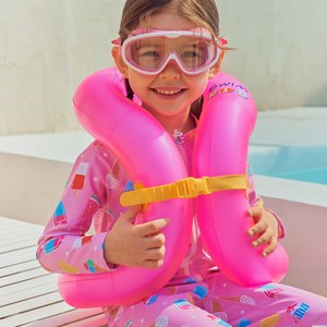 따블리에 어린이 넥튜브 물놀이조끼 부력조끼 수영보조용품 물놀이튜브 아마존판매 (120 -152cm 22-40kg), 핑크
