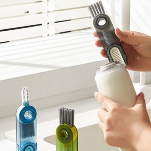 감성리빙 텀블러 틈새 360도 회전 세척솔 3in1, 1개, 블랙+블루+그린