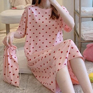 반팔 원피스 잠옷 파자마 여름 원피스 잠옷 오버핏 홈웨어