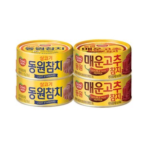 동원참치 라이트스탠다드 135g 2캔+ 고추참치 135g 2개 참치캔 통조림 번들, 1개
