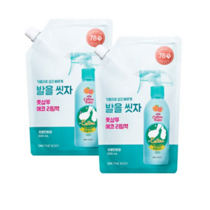 온더바디 코튼풋 발을씻자 풋샴푸 자몽민트향 500ml 리필, 1개입, 2개