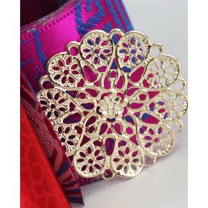 큰 꽃 금속장식전통 한복악세사리 비녀 뒤꽂이 만들기 부자재 금속재료, 1개