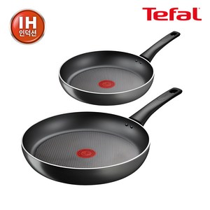 테팔 인덕션 티타늄 뉴 프로스타일 후라이팬 2종세트, 팬20cm+28cm, 1세트, 그레이