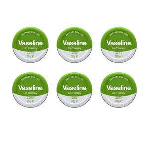 VASELINE 바세린 립밤 립 테라피, 알로에 베라, 20g, 6개