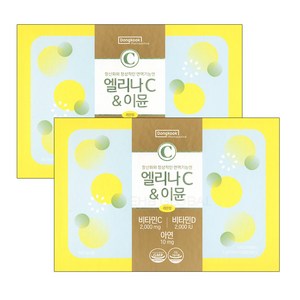 동국제약 엘리나C & 이뮨 고함량 비타민C 2000mg+비타민D 2000IU+아연10mg, 2개, 120포