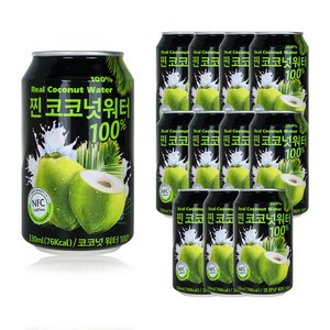 파모빗 100% 찐 코코넛 워터 nfc 착즙 330ml x 12캔, 12개