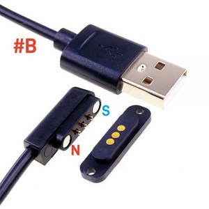 마그네틱 포고 핀 케이블 커넥터 3 극 피치 2.3mm 수 암 프로브 전원 충전 패널 마운트 방수 패드 1 세트, [02]Option B, 1개