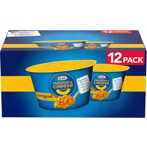 크래프트 마카로니 앤 치즈 디너컵 전자렌지용 12컵 Kraft Macaroni & Cheese Dinner Micro Cup 12ct, 58g, 12개