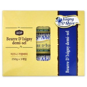 코스트코 이즈니 AOP 가염버터 750g (250g x 3개입) 프랑스, 1개, 250g, 코스트코 이즈니 AOP 가염버터 750g 250g x