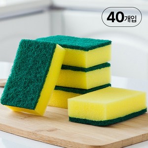 [가성비갑] 편한생활연구소 양면 주방 수세미, 40개, 1세트