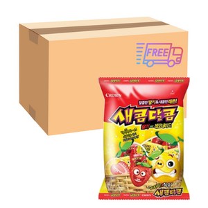 크라운제과 새콤달콤 딸기 레모네이드 캔디, 200g, 20개