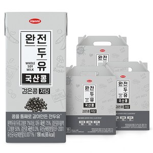 한미 완전두유 국산콩 검은콩 저당, 190ml, 48개