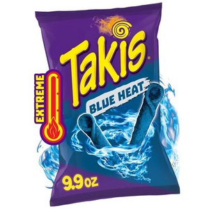 [미국 내수용]타키스 블루 히트 또띠아 칩스 280.7g Takis Rolled Blue Heat Tortilla Chips - 9.9oz, 1개