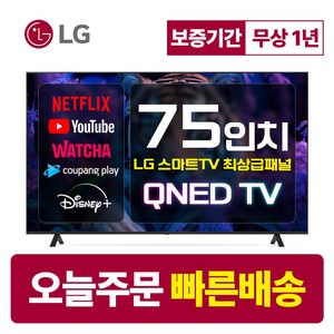 LG 75인치 TV QNED 8K UHD 스마트 TV 75QNED99 미러링 넷플릭스 유튜브, 매장방문, 75인치형