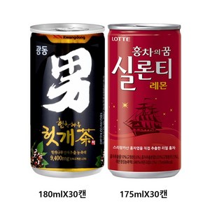 광동 힘찬하루 헛개차 180ml(30캔) + 실론티 175ml(30캔), 60개, 180ml