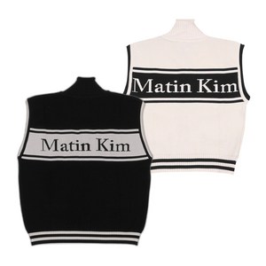 [당일발송] 마뗑킴 스펠 포인트 스트라이프 니트 베스트 조끼 MATIN KIM SPELL POINT STRIPE KNIT VEST + GRAD 정품보증택