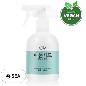 아우라 피톤치드 살균탈취제 숲속향 본품, 500ml, 5개