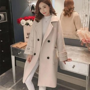 HANLIN 초봄 여성코트 모직코트 롱코트 여성자켓 아우터 02SH12DF