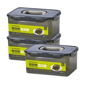 락앤락 플라스틱 직사각 원핸들 김치통 HPL890WN, 3.6L, 3개