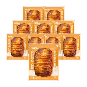 허닭 슬라이스 스팀 소스 닭가슴살 100g 데리야끼소스, 10개