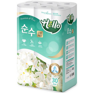 헬로 순수 고급롤화장지 30m, 30개입, 1개