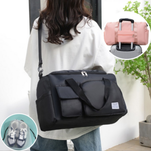 쇼커코 여행용 보스턴백 스포츠 더플백, 블랙