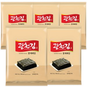 광천김 참 재래 전장김, 25g, 5개