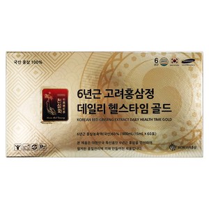 천이고려홍삼 6년근 고려홍삼정 데일리 헬스타임 골드 15ml x 60포, 60개