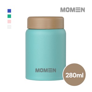 모멘 미니 이유식 보온병 304스테인리스 보온보냉 푸드자 죽통, 1개, 280ml, 그린